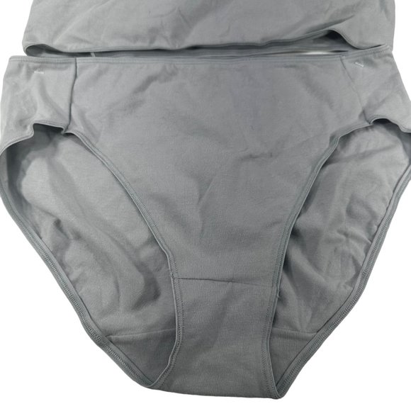 Lot Of Two Hanes Women's Size 8 Panty Brief Hi Cut Gray New Without Tags - Picture 2 of 7
